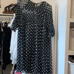 Black Polka Dot Flowy Dress
